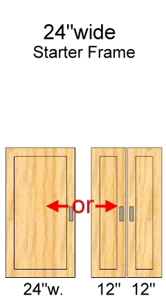 24 inch wide doors, 48 inch high