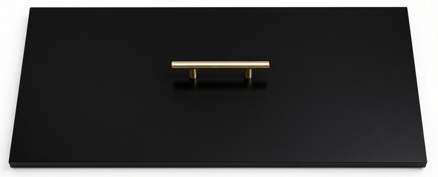 Hardwood Maple drawer front in the Lundia Painted Black finish
