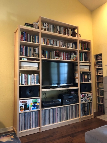 Customer photo of Lundia solid wood shelving in our Clear finish