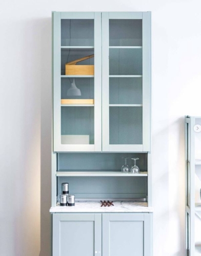 Solid wood Lundia shelving in a residential living space