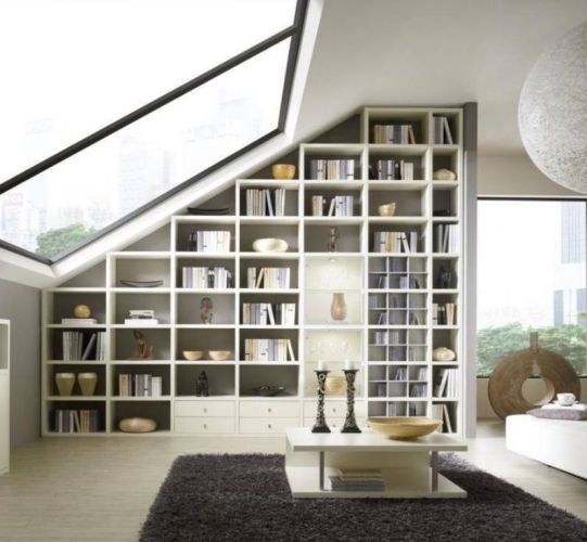 Tiered solid wood Lundia shelving system
