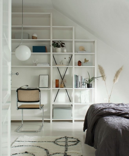 Tiered solid wood Lundia shelving system